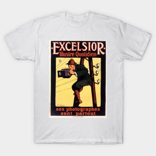 EXCELSIOR ILLUSTRATED DAILY Photographers Everywhere Vintage Newspaper Advertisement T-Shirt